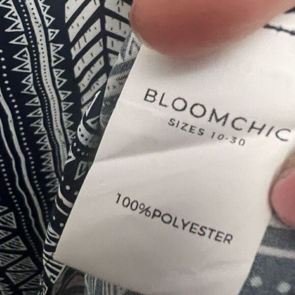 Bloomchic Geometric Print Top Navy - Picture 5 of 6